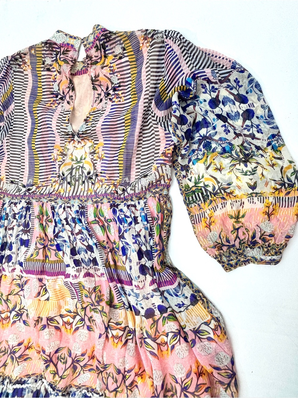 Anthropologie Boho Bhanuni by Jyoti Anastasia Sequin Floral Maxi Dress Large 12 - Picture 2 of 15